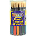 Chenille Kraft Colossal Brush Set, Assorted, Round Bristle, Hog Hair, Set Of 30