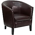 Flash Furniture LeatherSoft™ Faux Leather Barrel-Shaped Guest Chair, Brown