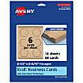 Avery® Print-To-The-Edge Business Cards With Sure Feed® Technology, 2-1/2"x2-9/10" Hexagon, Kraft Brown, Pack Of 60 1 thumbnail image