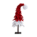 Nearly Natural 7’H Santa’s Hat Christmas Tree With 500 LED Lights And 1,272 Bendable Branches, 84”H x 42”W x 42”D, Red 1 thumbnail image