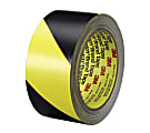 3M Diagonal Stripe Safety Tape - 36 yd Length x 2" Width - Vinyl - 5.40 mil - Rubber Resin Backing - 1 / Roll - Black, Yellow