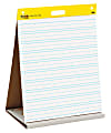Post-it Super Sticky Tabletop Easel Pad, Primary Ruled, 20" x 23", White, Pad Of 20 Sheets