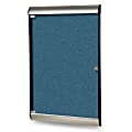 Ghent Silhouette 1 Door Enclosed Vinyl Bulletin Board, Satin Aluminum Frame, 48"H x 24"W, Ocean 1 thumbnail image