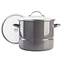 Kenmore 16-Quart Enamel On Steel Stock Pot With Steamer And Lid, Graphite Gray 1 thumbnail image