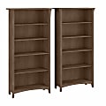 Bush Business Furniture Salinas 63"H 5-Shelf Bookcases, Ash Brown, Set Of 2 Bookcases, Standard Delivery 1 thumbnail image