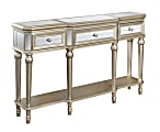 Coast to Coast 3-Drawer Mirrored Console Table, Multicolor