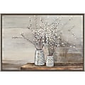 Amanti Art Pussy Willow Still Life With Designs by Julia Purinton Framed Canvas Wall Art Print, 23" x 16", Graywash 1 thumbnail image
