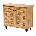 Baxton Studio Winda 30"W 2-Door Shoe Cabinet, Oak Brown 1 thumbnail image