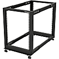 StarTech.com 15U Open Frame Rack - 4 Post - 22-40 in. Adjustable Depth - 1200 lbs Weight Capacity - Includes Casters (4POSTRACK15U) 1 thumbnail image