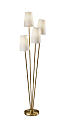Adesso® Wentworth 4-Light Floor Lamp, 68"H, Off-White/Antique Brass 1 thumbnail image