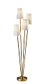 Adesso® Wentworth 4-Light Floor Lamp, 68"H, Off-White/Antique Brass