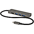 StarTech.com USB C Multiport Adapter, USB-C to HDMI 4K 60Hz (HDR10), 100W PD Pass-Through, 4xUSB 3.0, USB Type-C Mini Dock, 12" Long Cable