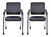 Boss Office Products Nesting Chairs, Black/Chrome, Set of 2 1 thumbnail image