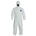 DuPont™ Tyvek® 400 Coveralls With Attached Hood, Medium, White, Pack Of 25 Coveralls