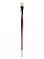 Winsor & Newton University Series Long-Handle Paint Brush 237, Size 10, Bright Bristle, Red