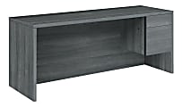 HON® 10500 72"W 2-Drawer Right-Pedestal Credenza Computer Desk, Sterling Ash 1 thumbnail image