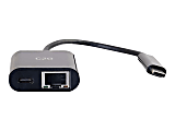 C2G USB C to Ethernet Adapter with Power Delivery - Network adapter - USB-C - Gigabit Ethernet x 1 - black 1 thumbnail image
