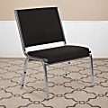 Flash Furniture HERCULES Fabric Armless Bariatric Medical Reception Chair With Antimicrobial Protection, Black/Silvervein