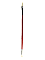 Winsor & Newton University Series Long-Handle Paint Brush 236, Size 6, Flat Bristle, Red