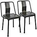 LumiSource Energy Chairs, Carbon Black/Carbon Black, Set Of 2