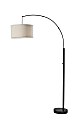 Adesso® Simplee Rockwell Arc Lamp, 74”H, Oatmeal/Matte Black