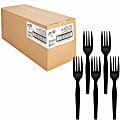 Genuine Joe Heavyweight Fork - 1 Piece(s) - Fork - 1 x Fork - Disposable - Textured - Black - 1 Carton 1 thumbnail image