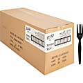 Genuine Joe Heavyweight Fork - 1 Piece(s) - Fork - 1 x Fork - Disposable - Textured - Black - 1000 / Carton 1 thumbnail image