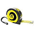 Boardwalk Easy-Grip Tape Measure, 25', Black/Yellow