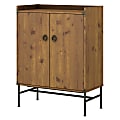kathy ireland® Home by Bush Furniture Ironworks Storage Cabinet with Doors, Vintage Golden Pine, Standard Delivery