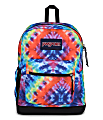 Jansport Cross Town Plus Backpack With 15” Laptop Pocket, Red Multi Hippie Days