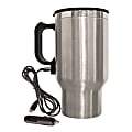 Brentwood 16 Oz Electric Coffee Mug With Wire Car Plug, Silver 1 thumbnail image