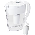 Brita Small 6 Cup Space Saver Water Pitcher with Filter - BPA Free - Pitcher - 40 gal Filter Life (Water Capacity)2 Month Filter Life (Duration) - 6 Cups Pitcher Capacity - 2 / Carton - White 1 thumbnail image