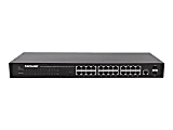 Intellinet Network Solutions 24-Port Gigabit Web-Managed Switch with 2 SFP Ports, Rackmount - 10/100/1000 Mbps, IEEE 802.3az (Energy Efficient Ethernet), SNMP, QoS, VLAN, ACL"