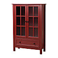 Homestar North America Storage Cabinet, 3 Shelves/1 Drawer, FSC® Certified, Red 1 thumbnail image