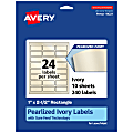 Avery® Pearlized Permanent Labels With Sure Feed®, 94221-PIP10, Rectangle, 1" x 2-1/2", Ivory, Pack Of 240 1 thumbnail image