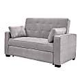 Lifestyle Solutions Serta Andrew Convertible Sofa, Queen Size, 39-3/5”H x 72-3/5”W x 37-3/5”D, Light Gray