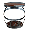 Coast to Coast Round Accent Table, Brown/Gunmetal 1 thumbnail image