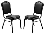 National Public Seating 9300 Series Deluxe Upholstered Banquet Chairs, Panther Black/Black, Pack Of 2 Chairs