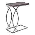 Monarch Specialties Side Accent Table, Rectangular, Gray/Chrome