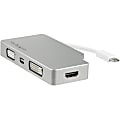 StarTech.com USB-C Multiport Adapter With Aluminum Housing, 0.6" x 2.2" x 4.1", 4E8893