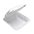 Pactiv Foam Conventional Hinged Lid Containers, Medium, White, 1-Compartment, 32 Oz., 8" x 8" x 3", Pack Of 150