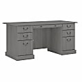 Bush Furniture Saratoga Executive 66"W Computer Desk With Drawers, Modern Gray, Standard Delivery 1 thumbnail image
