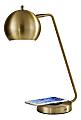 Adesso® Emerson AdessoCharge Desk Lamp, 18"H, Brass Shade/Brass Base