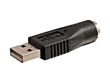 C2G USB to PS2 Adapter - Keyboard / mouse adapter - USB (M) to PS/2 (F) - black 1 thumbnail image