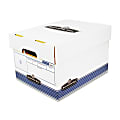 Bankers Box® R Kive® Offsite Storage Box With Lift-Off Lid, Letter/Legal Size, 10" x 12" x 15", White/Blue, Case Of 20
