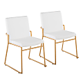 LumiSource Dutchess Contemporary Dining Chairs, White/Gold, Set Of 2 Chairs 1 thumbnail image