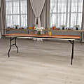 Flash Furniture Rectangular Wood Folding Banquet Table, 30-1/4"H x 30"W x 96"D, Natural/Black