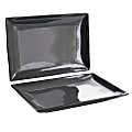 Gibson Home Urban Cafe 2-Piece Rectangle Stoneware Platter Set, 12”, Gray 1 thumbnail image