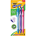 BIC® Gel-ocity Quick-Dry Retractable Gel Pens, Medium Point, 0.7 mm, Turquoise/Purple/Pink Barrels, Turquoise/Purple/Pink Fashion Inks, Pack Of 3 1 thumbnail image