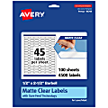 Avery® Permanent Labels With Sure Feed®, 94749-CMF100, Barbell, 1/2" x 2-1/2", Matte Clear, Pack Of 4,500 1 thumbnail image